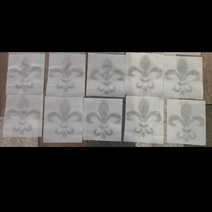 10 Iron On Clear Fleur De Lis Rhinestones